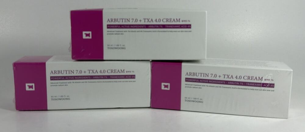 Lot of 3 Tosowoong Arbutin 7% Tranexamic Acid 4% 50ml Brightening Cream Exp 2029